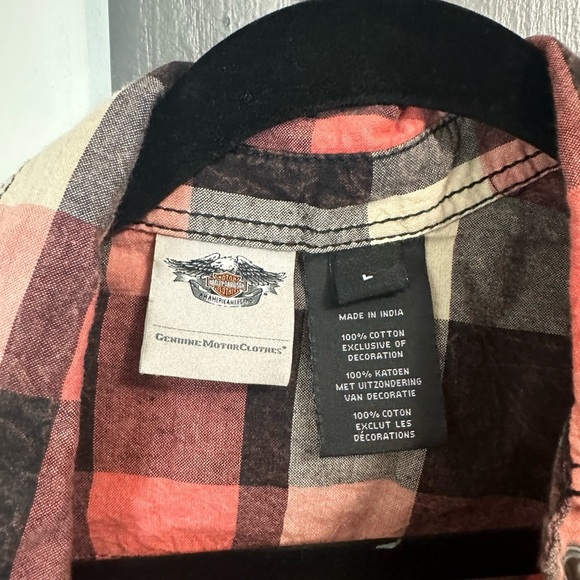 Harley-Davidson Red and Black Checkered Shirt - Picture 3 of 4